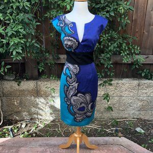 Trina Turk Silk Blend Paisley Print Dress